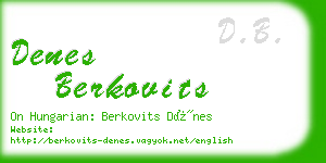 denes berkovits business card